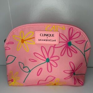 Clinique x Drawbertson Pink and Yellow Floral Bag